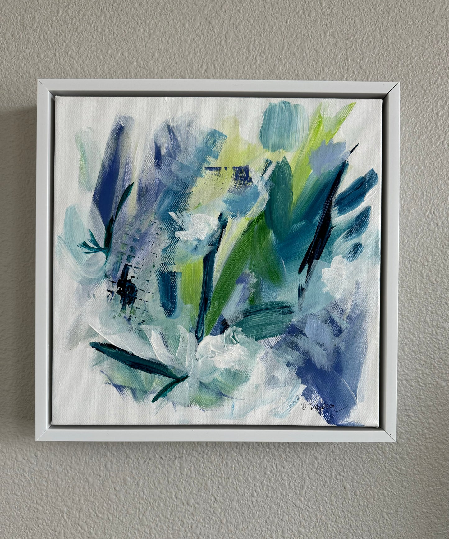 Shades of Green and blue Abstract Dyptic